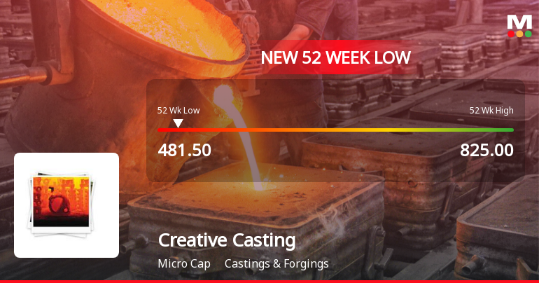 Creative Castings Ltd Falls to 52-Week Low of Rs 481.5 as Sell-Off Deepens