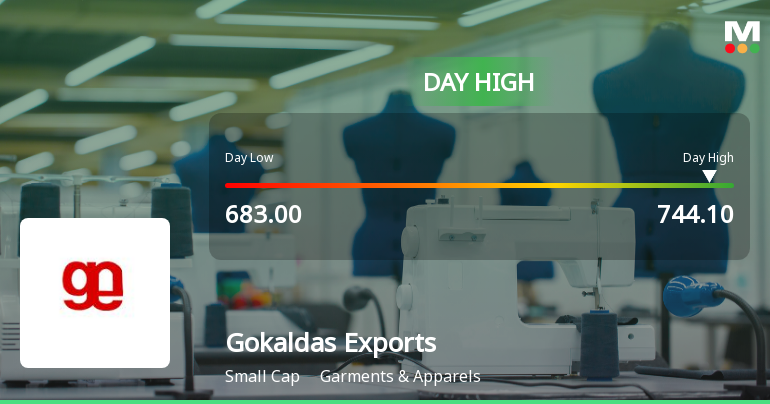 Gokaldas Exports Ltd Surges 8.44% to Day's High of Rs 722 — Outperforms Sector by 5.05 Percentage Points