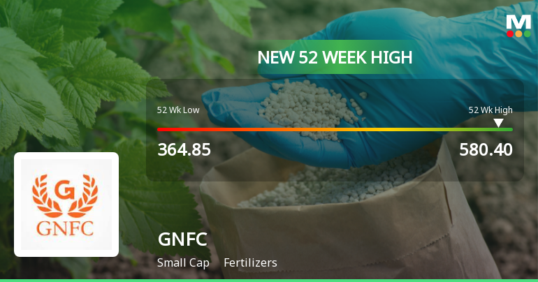 Broad-Based Technical Strength Lifts Gujarat Narmada Valley Fertilizers & Chemicals Ltd. to 52-Week High of Rs 580.4