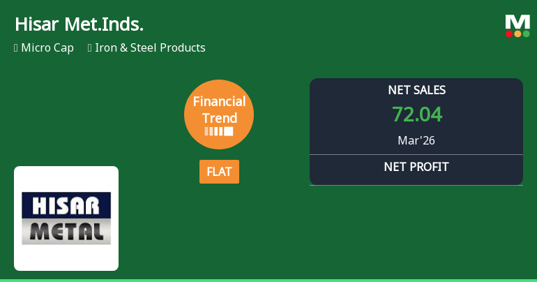 Hisar Metal Industries Ltd Reports Flat Quarterly Performance Amid Rising Interest Costs