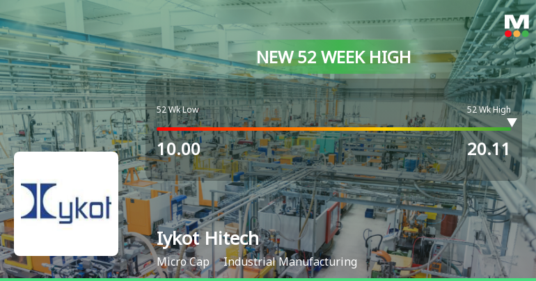 Broad-Based Technical Strength Lifts Iykot Hitech Toolroom Ltd to 52-Week High of Rs 20.11