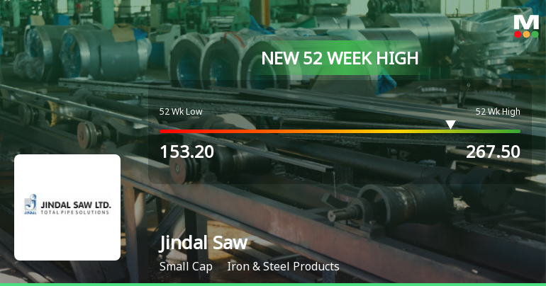 Broad-Based Technical Strength Lifts Jindal Saw Ltd to 52-Week High of Rs 263.55