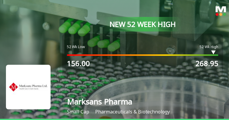 Broad-Based Technical Strength Lifts Marksans Pharma Ltd to 52-Week High of Rs 268.95