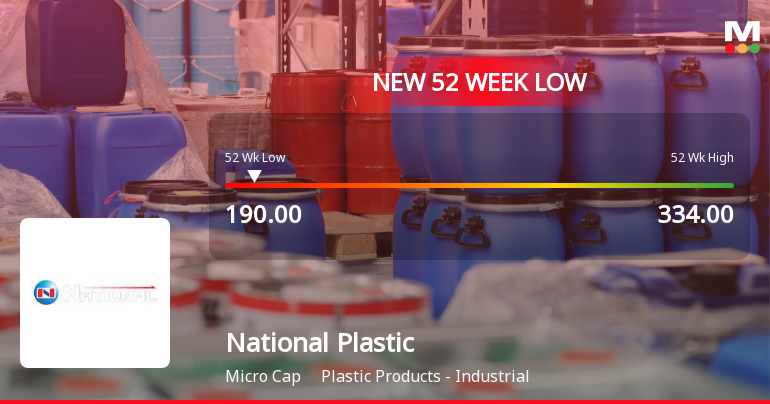 Five Consecutive Losses Push National Plastic Technologies Ltd to a New 52-Week Low