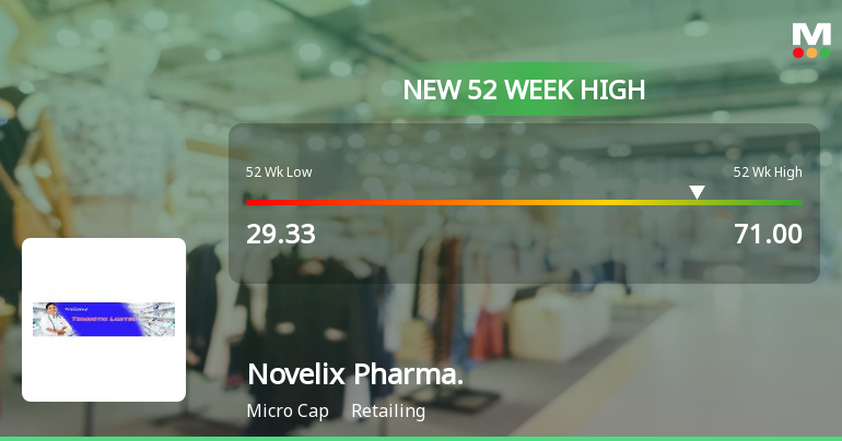 Broad-Based Technical Strength Lifts Novelix Pharmaceuticals Ltd to 52-Week High of Rs 71