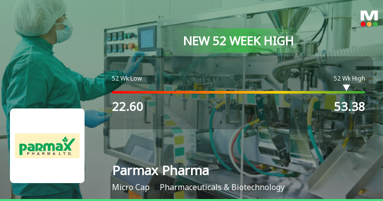 Broad-Based Technical Strength Lifts Parmax Pharma Ltd to 52-Week High of Rs 53.38