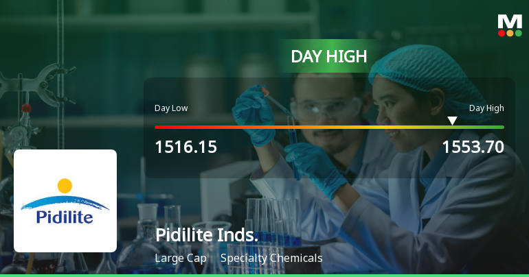 Pidilite Industries Ltd Surges 3.28% to Day's High of Rs 1544 — Outperforms Sector by 2.32 Percentage Points