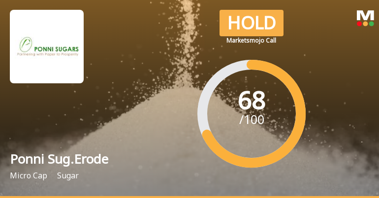 Ponni Sugars (Erode) Ltd is Rated Hold by MarketsMOJO
