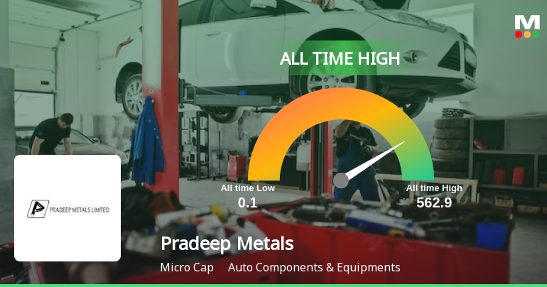 Pradeep Metals Ltd Hits All-Time High of Rs 564.20 as Momentum Builds Across Timeframes