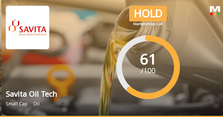 Savita Oil Technologies Ltd Upgraded to Hold by MarketsMOJO on Improved Technicals and Valuation