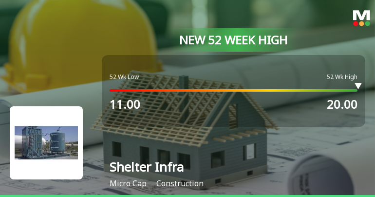 Broad-Based Technical Strength Lifts Shelter Infra Projects Ltd to 52-Week High of Rs 20