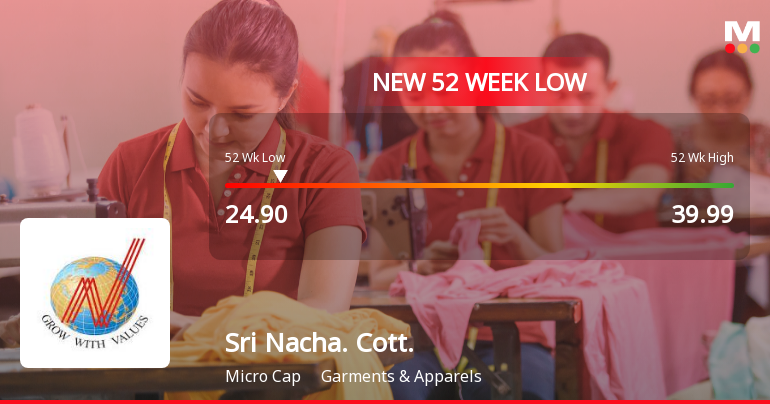 Sri Nachammai Cotton Mills Ltd Falls to 52-Week Low of Rs 24.9 as Sell-Off Deepens