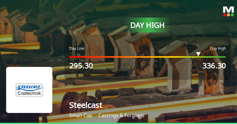 Steelcast Ltd Surges 11.5% to Day's High of Rs 329 — Outperforms Sector by 8.1 Percentage Points