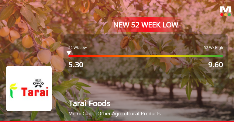 Markets Rally, But Tarai Foods Ltd Sinks to 52-Week Low in Stock-Specific Sell-Off