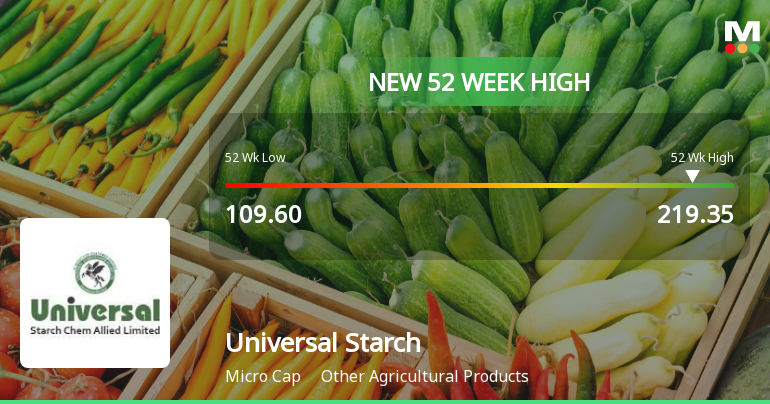Broad-Based Technical Strength Lifts Universal Starch Chem Allied Ltd to 52-Week High of Rs 219.35
