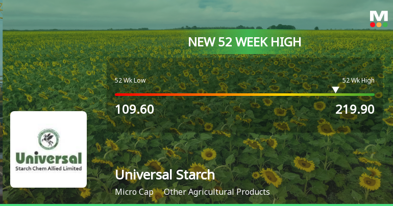 Broad-Based Technical Strength Lifts Universal Starch Chem Allied Ltd to 52-Week High of Rs 219.9