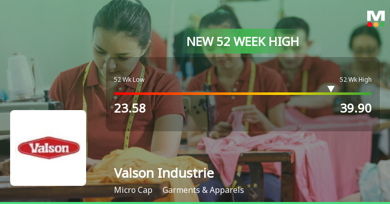 Broad-Based Technical Strength Lifts Valson Industries Ltd to 52-Week High of Rs 40
