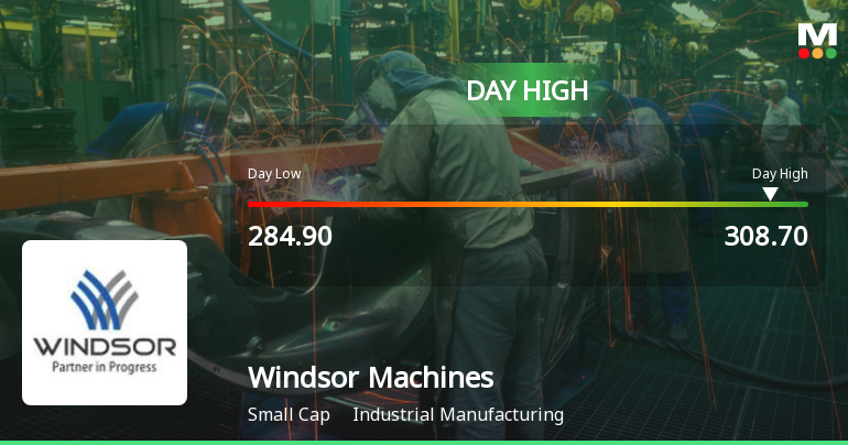 Windsor Machines Ltd Surges 8.93% to Day's High of Rs 307.95 — Outperforms Sector by 7.91 Percentage Points
