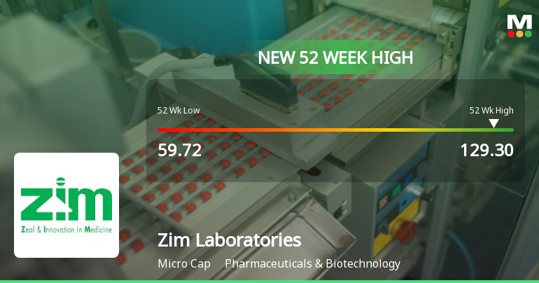 Broad-Based Technical Strength Lifts Zim Laboratories Ltd to 52-Week High of Rs 129.3