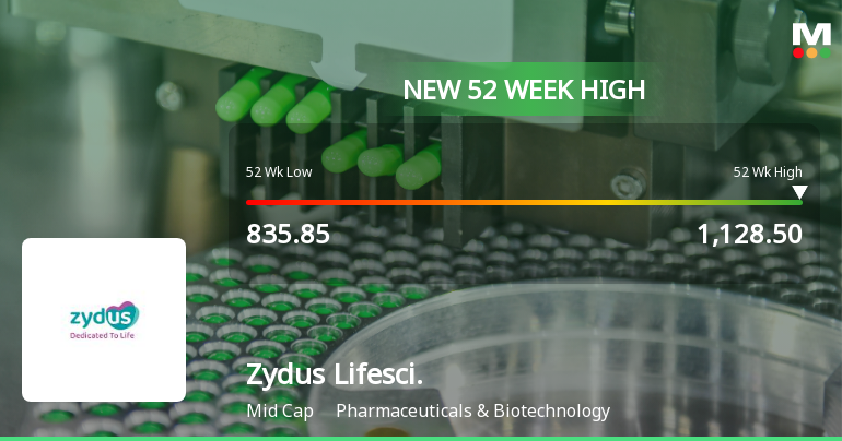 Broad-Based Technical Strength Lifts Zydus Lifesciences Ltd to 52-Week High of Rs 1127.45