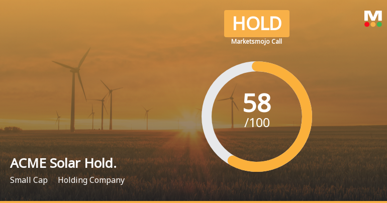 ACME Solar Holdings Ltd is Rated Hold