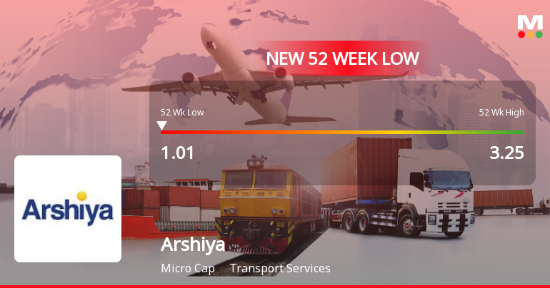 Arshiya Ltd Falls to 52-Week Low of Rs 1.01 as Sell-Off Deepens