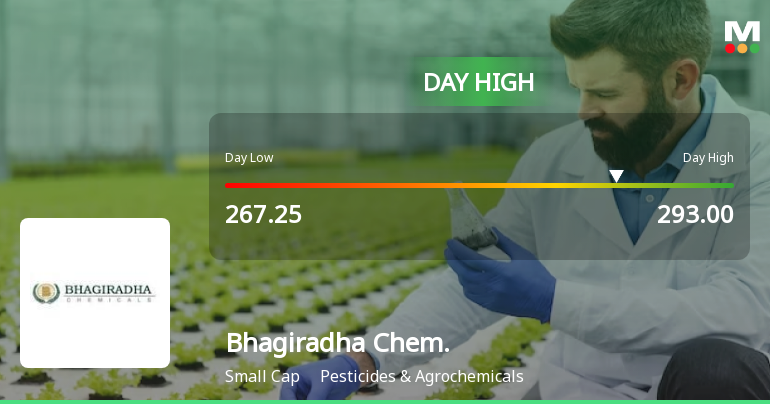 Bhagiradha Chemicals & Industries Ltd Surges 7.76% to Day's High of Rs 290.95 — Outperforms Sector by 7.82 Percentage Points
