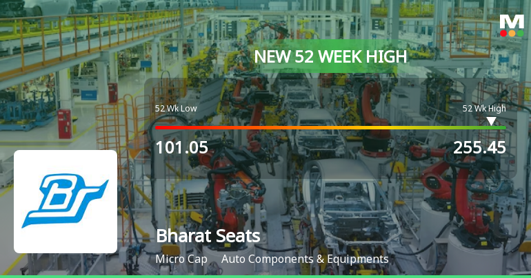 Bharat Seats Ltd Hits New 52-Week High of Rs 255.45 on Back of Strong Technical Signals