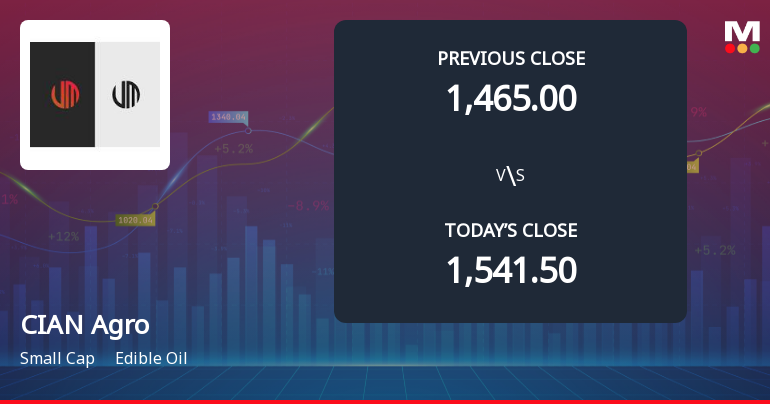 CIAN Agro Industries & Infrastructure Ltd Opens 5% Lower as Technicals Signal Mixed Momentum