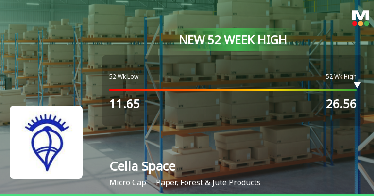 Broad-Based Technical Strength Lifts Cella Space Ltd. to 52-Week High of Rs 26.56