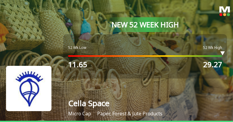 Broad-Based Technical Strength Lifts Cella Space Ltd. to 52-Week High of Rs 29.27