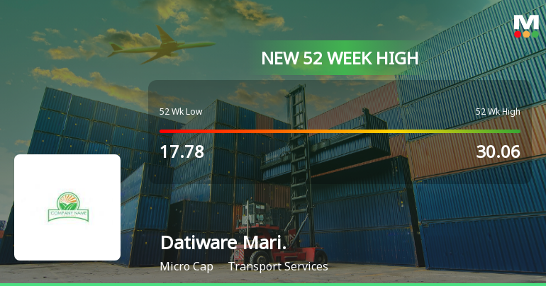 Broad-Based Technical Strength Lifts Datiware Maritime Infra Ltd to 52-Week High of Rs 31.56