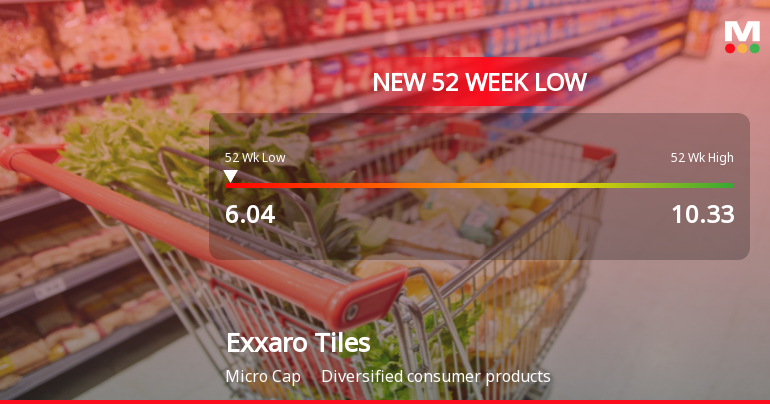 Exxaro Tiles Ltd Falls to 52-Week Low of Rs 6.04 as Sell-Off Deepens