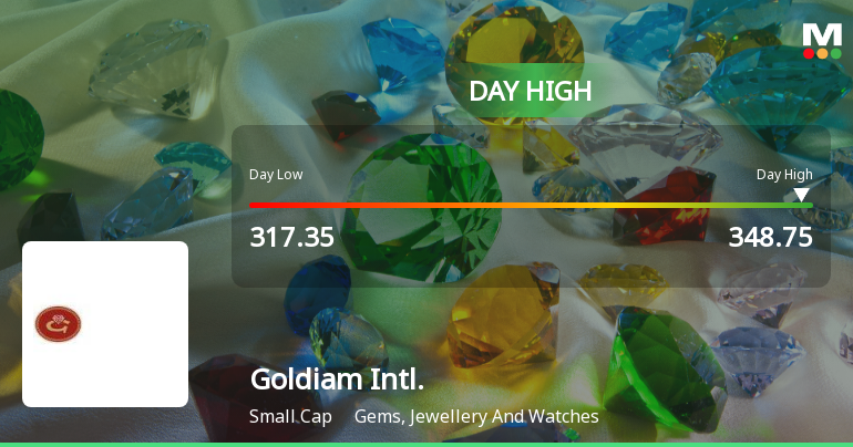 Goldiam International Ltd Surges 9.37% to Day's High of Rs 339 — Outperforms Sector by 6.48 Percentage Points