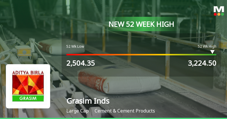 Broad-Based Technical Strength Lifts Grasim Industries Ltd to 52-Week High of Rs 3224.5