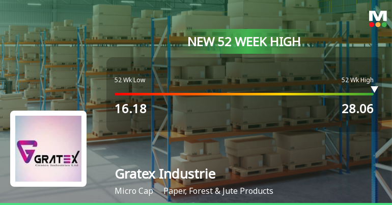 Broad-Based Technical Strength Lifts Gratex Industries Ltd to 52-Week High of Rs 28.06