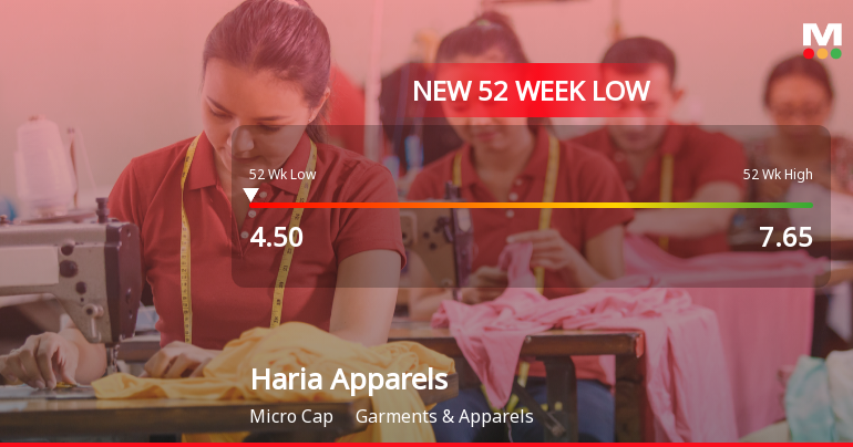Markets Rally, But Haria Apparels Ltd Sinks to 52-Week Low in Stock-Specific Sell-Off