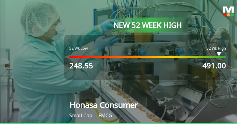 Broad-Based Technical Strength Lifts Honasa Consumer Ltd to 52-Week High of Rs 491