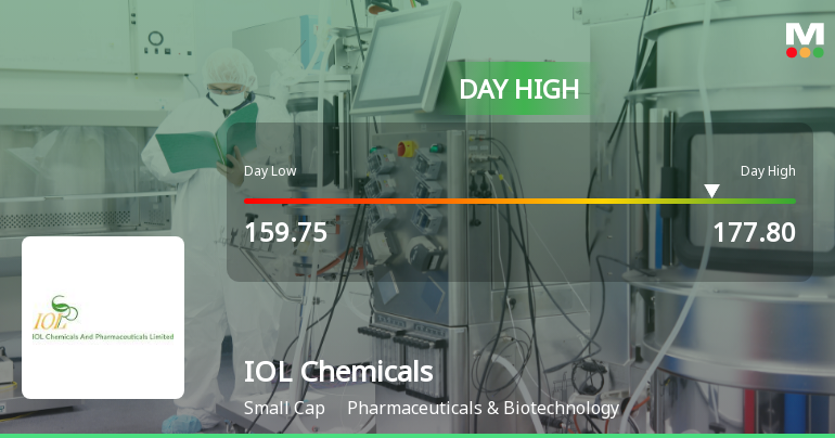 IOL Chemicals & Pharmaceuticals Ltd Surges 7.67% to Day's High of Rs 176.55 — Outperforms Sector by 5.34 Percentage Points