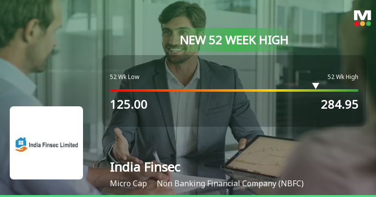 Broad-Based Technical Strength Lifts India Finsec Ltd to 52-Week High of Rs 284.95