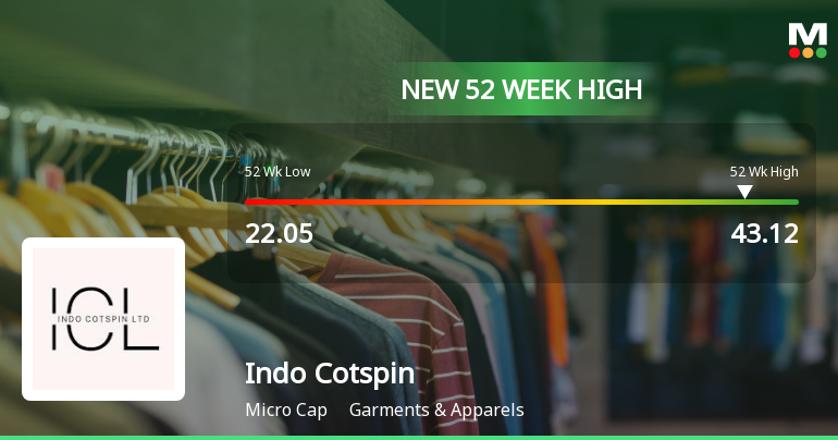 Broad-Based Technical Strength Lifts Indo Cotspin Ltd to 52-Week High of Rs 43.12