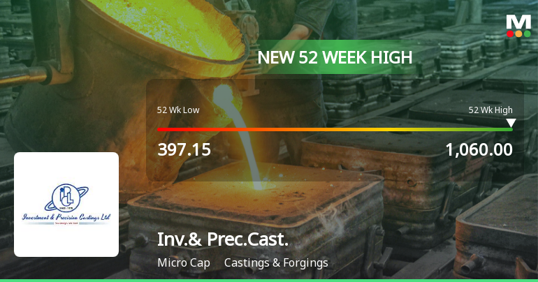 Broad-Based Technical Strength Lifts Investment & Precision Castings Ltd to 52-Week High of Rs 1060