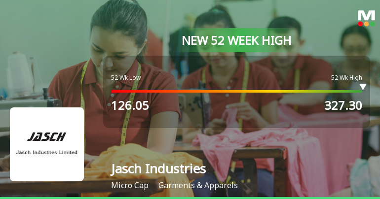 Broad-Based Technical Strength Lifts Jasch Industries Ltd to 52-Week High of Rs 327.3