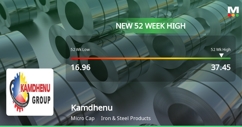 Broad-Based Technical Strength Lifts Kamdhenu Ltd to 52-Week High of Rs 37.45
