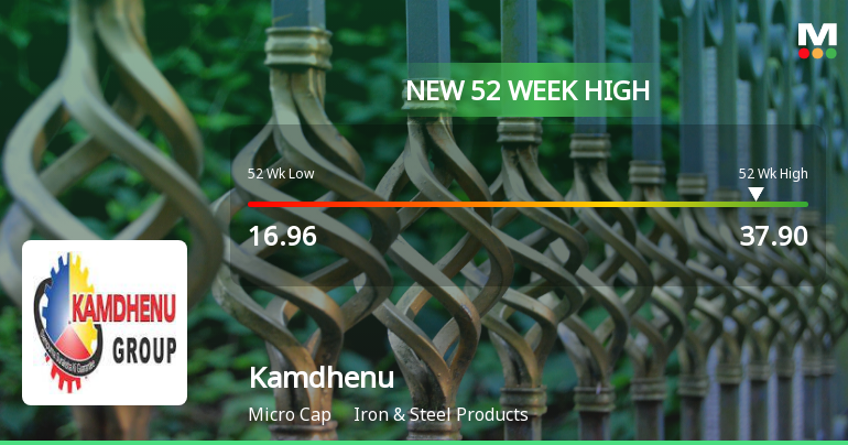 Broad-Based Technical Strength Lifts Kamdhenu Ltd to 52-Week High of Rs 37.40