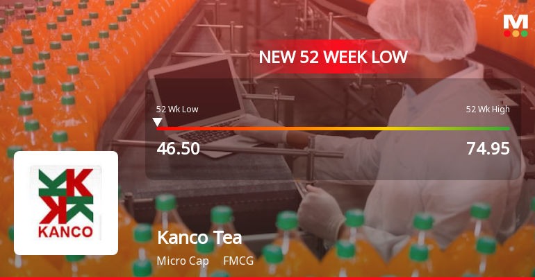 Kanco Tea & Industries Ltd Falls to 52-Week Low of Rs 46.5 as Sell-Off Deepens