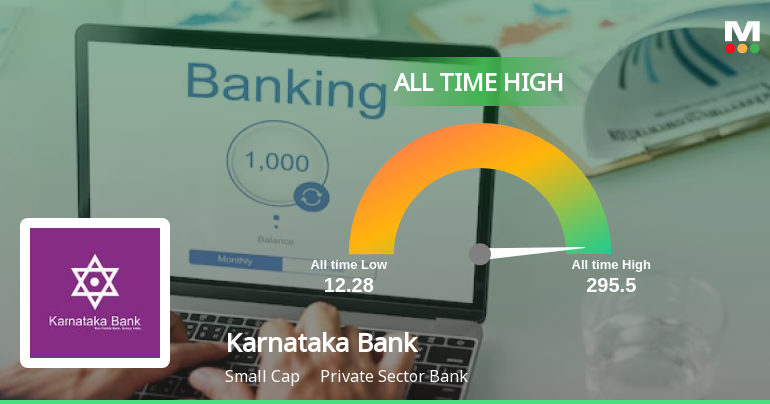 Karnataka Bank Ltd Hits All-Time High of Rs 295 as Momentum Builds Across Timeframes