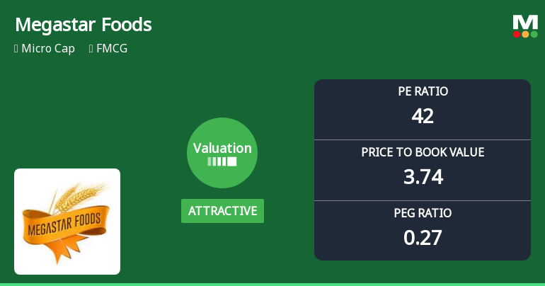 Megastar Foods Ltd Valuation Turns Attractive Amid Strong Market Performance