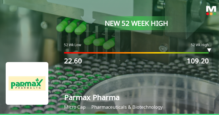 Broad-Based Technical Strength Lifts Parmax Pharma Ltd to 52-Week High of Rs 109.2