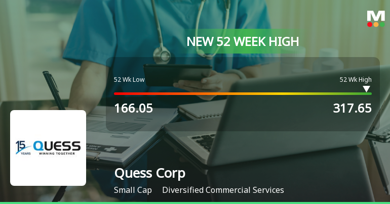 Broad-Based Technical Strength Lifts Quess Corp Ltd to 52-Week High of Rs 317.65